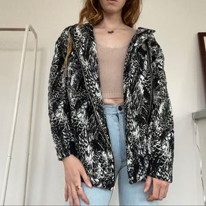 RVCA black and white quilted coat